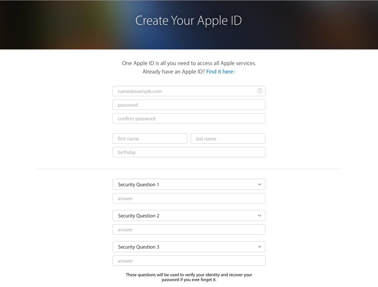 Create Your Apple ID